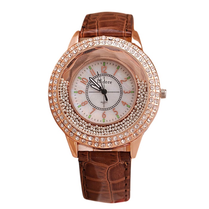 Runer Vrouwen Strass Horloge luxe Lederen vrouwen Horloges Vrouwen Jurk Horloge armband horloge vrouwen