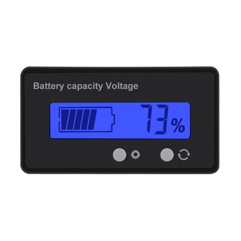 Bilbatteri kapacitet monitor lcd skærm baggrundsbelysning måler bly syre batteri status indikator lithium batteri kapacitet tester: Blå