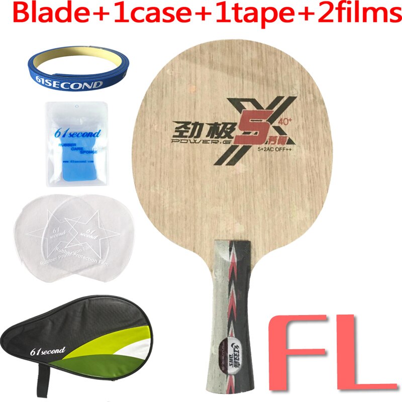 DHS POWER-G 5X PG5-X PG 5 X Table Tennis Blade Arylate Carbon ALC Racket Ping Pong Bat Paddle: FL with HM case