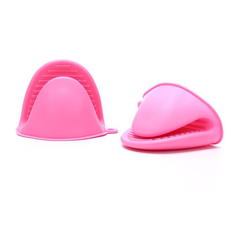 2 stücke Silikon Handschuhe Ofen Wärme Isoliert Finger Handschuhe Kochen Mikrowelle Nicht-Unterhose Greifer Topf Halfter Küche Backen Werkzeug: PK