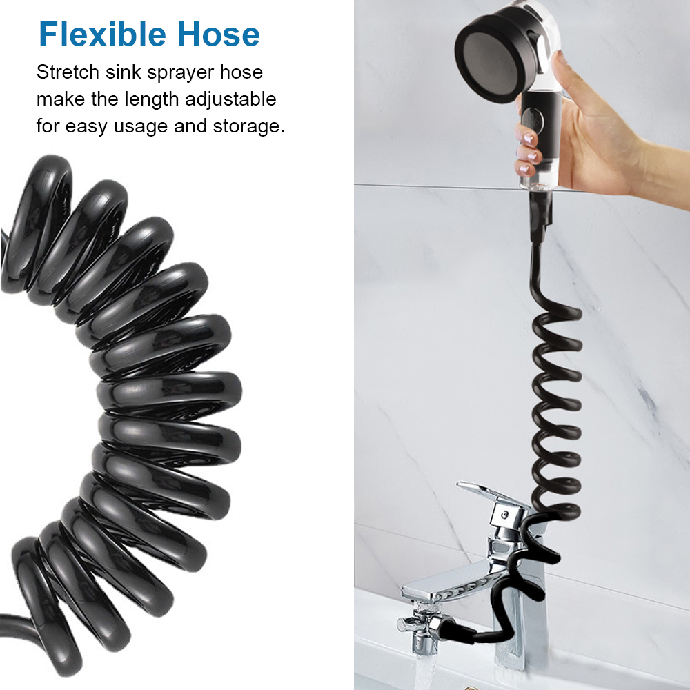 Kitchen Faucet Extender Bathroom Basin Tap Aerator with Diverter Valve 3 Modes Shower Head Faucet Attachment External Shower Set