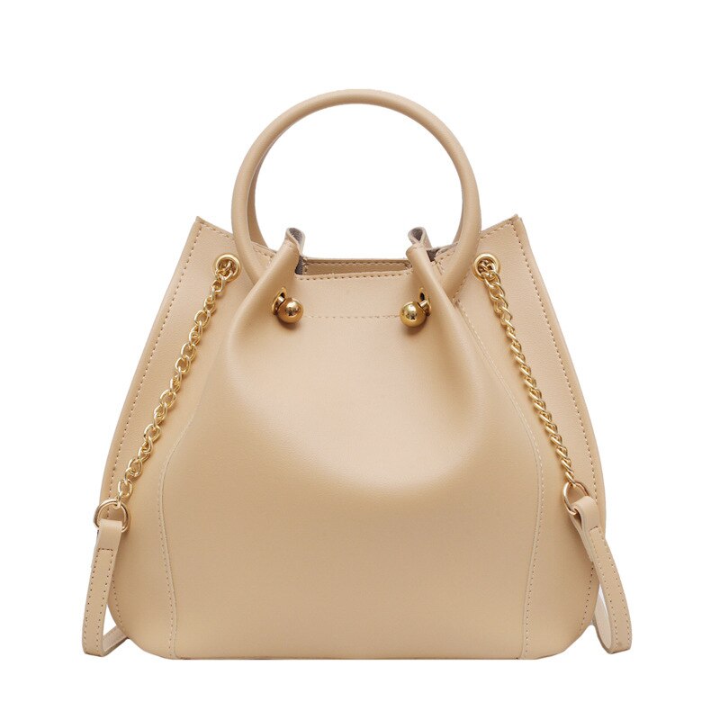 Siruiyahan Leer Vrouwen Tas Emmer Tas vrouwen Schoudertas Solid crossbody tassen voor vrouwen bolsa feminina: Champagne