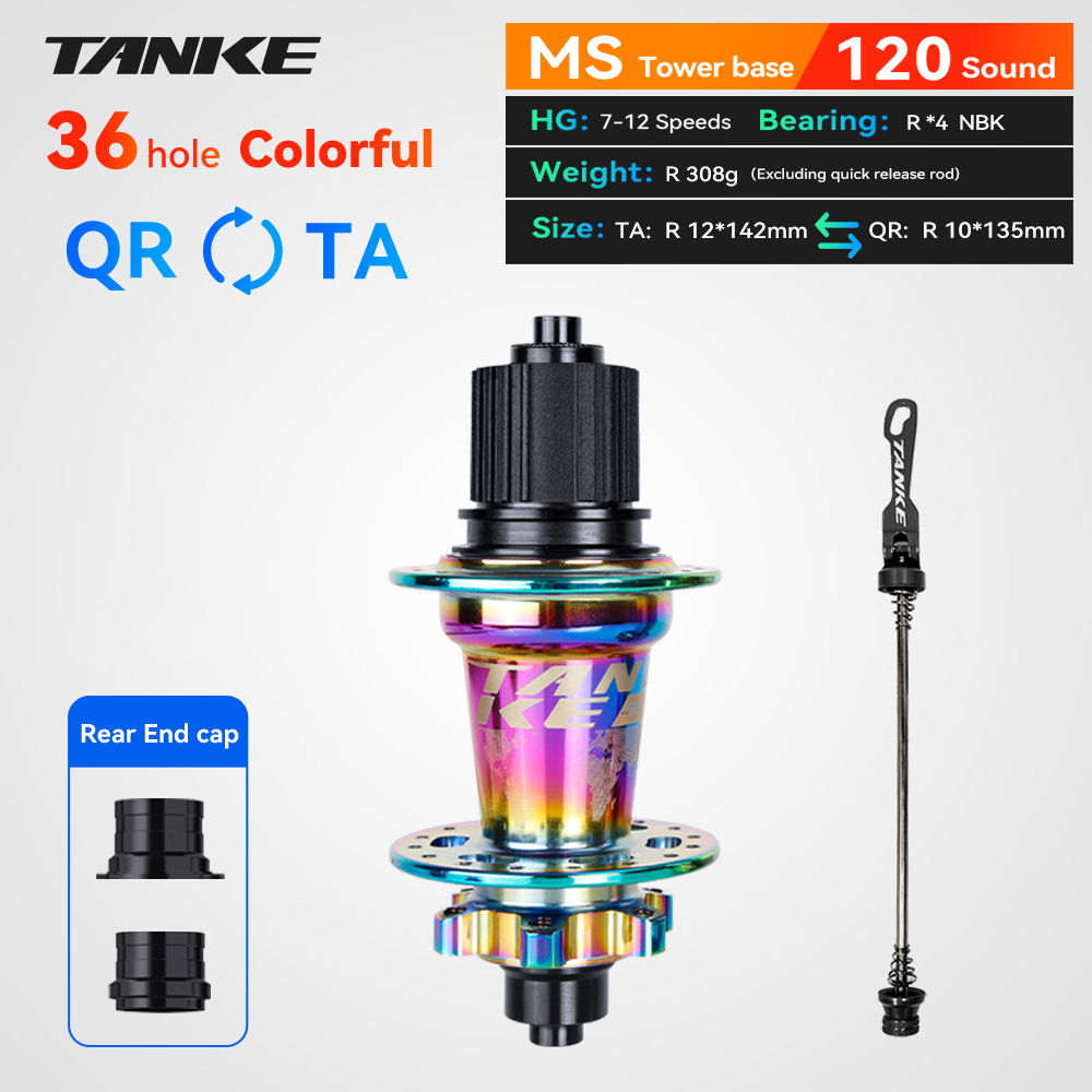 TANKE 120 Click Hub 6 Bearing MTB Hub Front Rear 28 32 36 Holes Disc Brake Mountain Bicycle Hubs 7 8 9 10 11 12 Speed Bike parts: army green