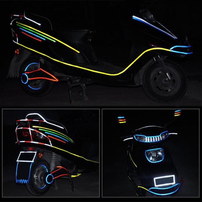 800cm impermeável fluorescente segurança mtb bicicleta adesivos reflexivos decalque