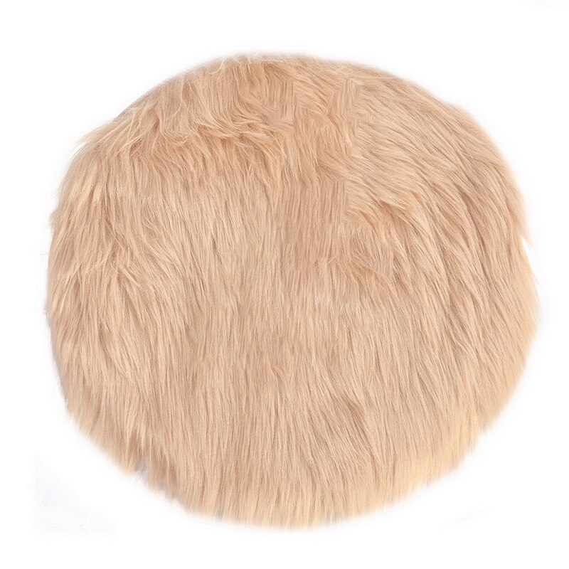 Tapis en laine artificielle, couvre-chaise en peau de mouton, couvre-siège et fourrure artificielle, 30x30CM, pour chambre à coucher: 4 / 30cm in diameter