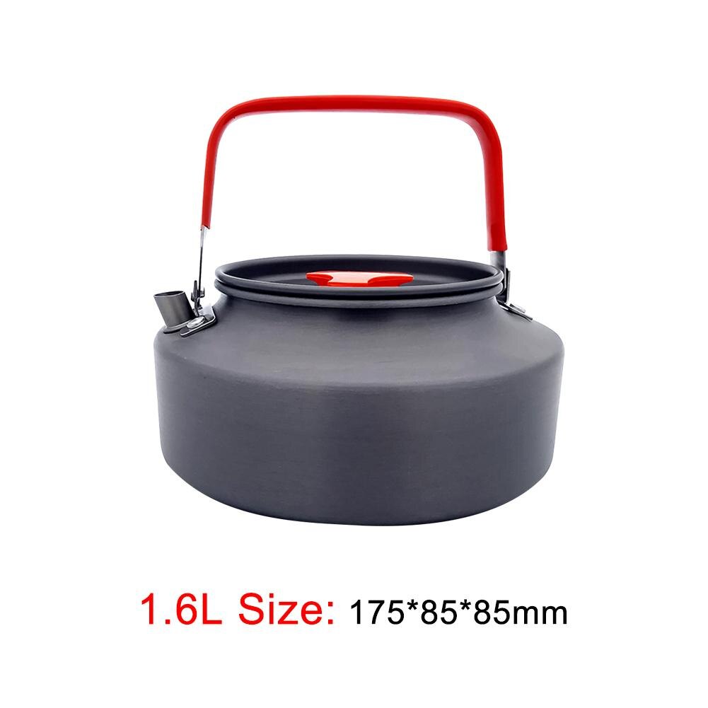 Draagbare Camping Kook Waterkoker Aluminium Outdoor Theepot Waterkoker Pot Koffie Pot Picknick Servies 0.8/1.1/1.2/1.6L: 1.6L