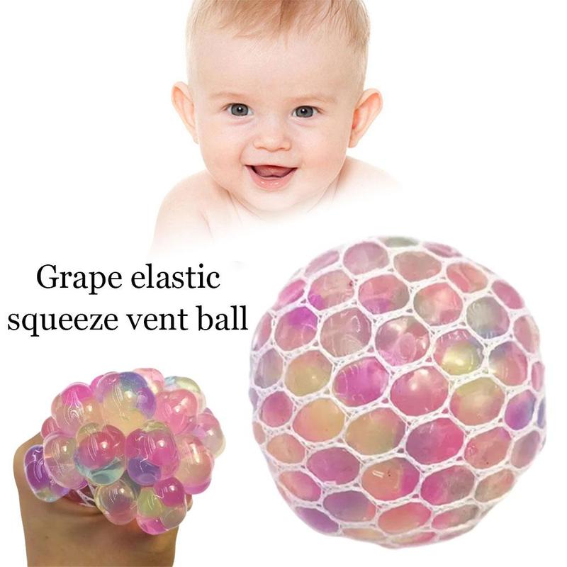 Vendita calda uva elastica spremere sfiato palla mano pizzico decompressione palla colorata palla giocattolo ingannevoli