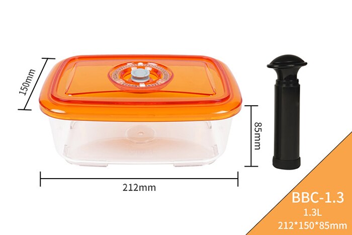 LAIMENG Vacuum Container Plastic Food Storage Container With Lid Damp Proof Large Capacity Kitchen Box for Vacuum Sealer S250: BBC-1.3