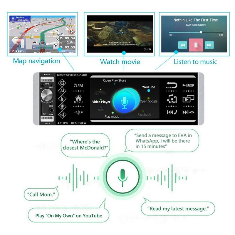 Single Din Car Stereo Radio 4.0 Inch Press Screen AM/FM Bluetooth Player Support RDS/4 USB Input/ Mirror Link for Phone