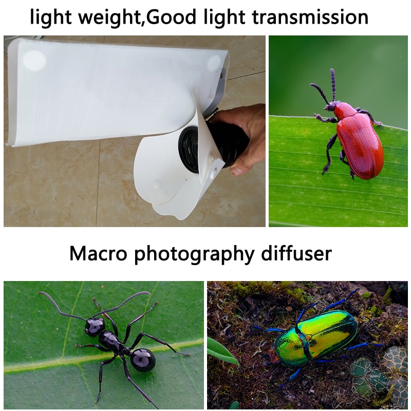 Macro photography diffuser universal flower photography subdued light covers Insect photo soft light board with reflector