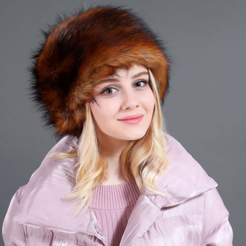 Ht2728 tyk varm pelshat damer russiske hatte til kvinder vinterhue kvindelig vindtæt ski øretelefon bomberhat russisk ushanka hat