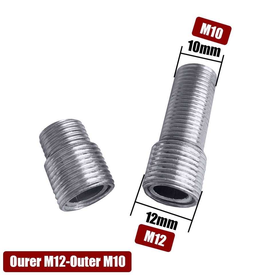 5pcs external teeth conversion screw Outer M12-Outer M10,Outer M10-Outer M8 fine teeth 1.0mm hollow iron pipe tooth tube screw