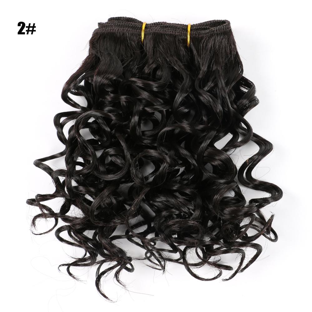 3Pcs/Lot Hair Weaving Afro Kinky Curly Hair Extensions For Women Synthetic High Temperature Fibre Ombre Crochet Hair Color: 2