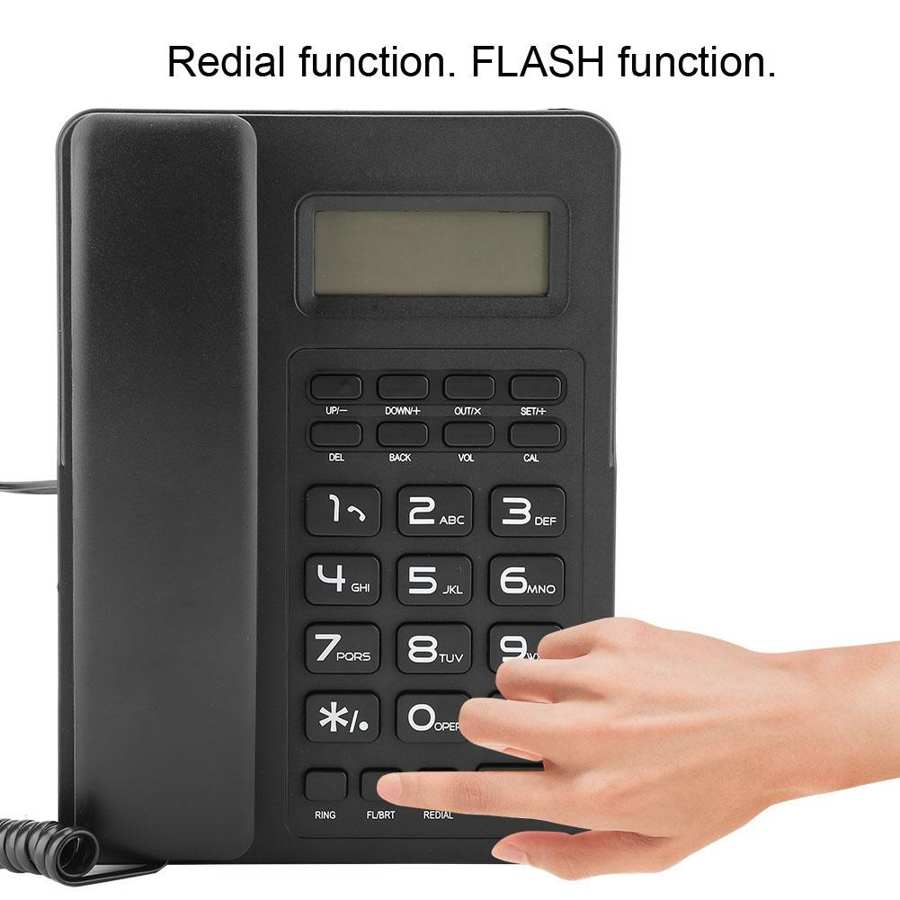 Landline Wired Telephone Large Screen Caller ID Display Landline Wired Home Office Hotel Fixed Telephone