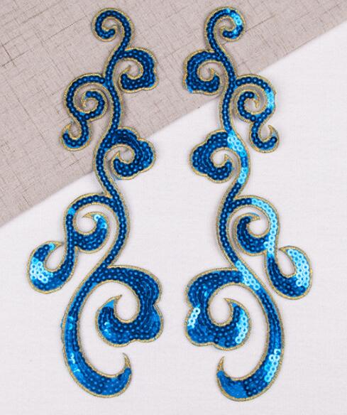 1 spiegelpaar goud zilver opstrijkbare barokke kledingstukken kant applique bloem bloemenmotief Venise Venetië kant applique DIY accessoire: Koper