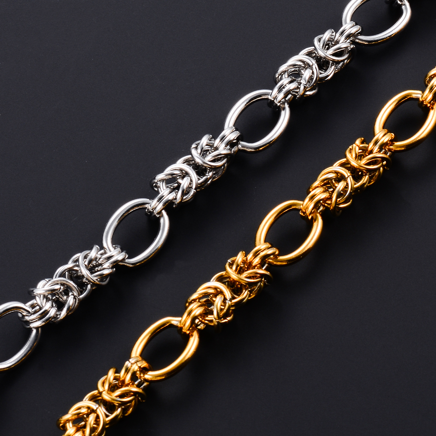 10mm hiphop knytekjede lenkekjede i rustfritt stål armbånd stor kjede halskjede punk hiphop smykker