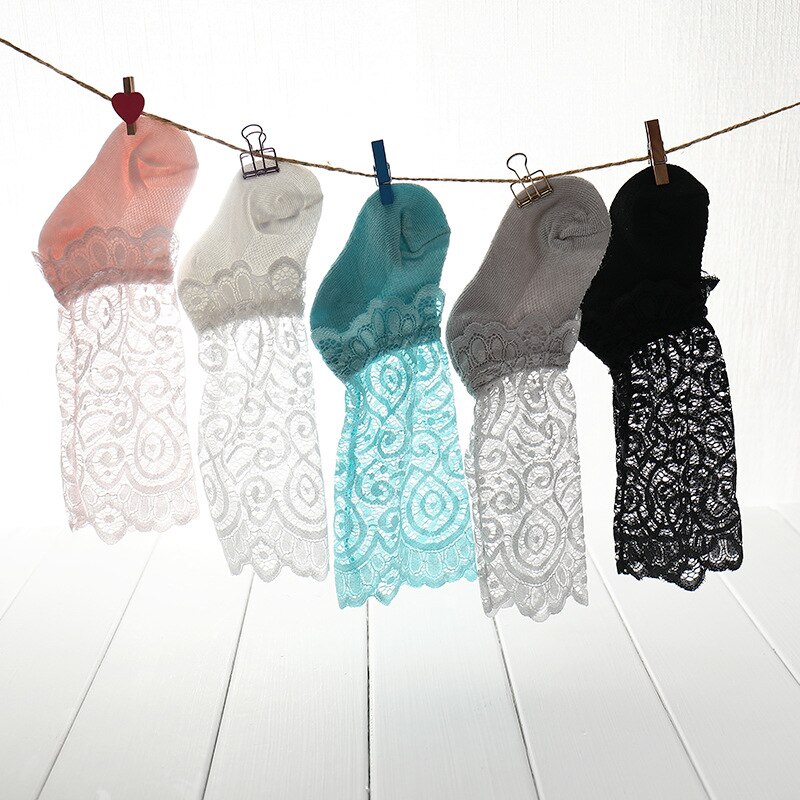 Chaussettes d'été en dentelle pour bébés filles | Chaussettes longues respirantes à motif Floral, accessoires pour bébés