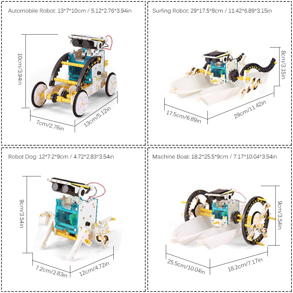 13 In 1 Solar Robot Diy Kinderen Intelligentie Solar Speelgoed Solar Handgemaakte Speelgoed Set Stem Wetenschap Speelgoed Zonne-energie Building blok