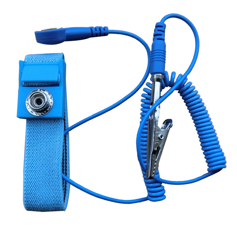 PVC de inalámbrico Clip antiestático Anti estática pulsera ESD de la correa de muñeca de Cables para electricista IC PLCC trabajador