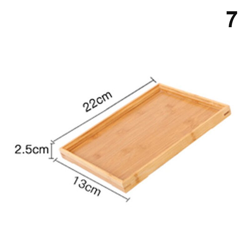 Bamboo Wooden Rectangular Tea Tray Solid Wood Tray Home Dry Tea Tray Kung Fu Tea Cup Tray Wooden Hotel Dinner Plate: 7