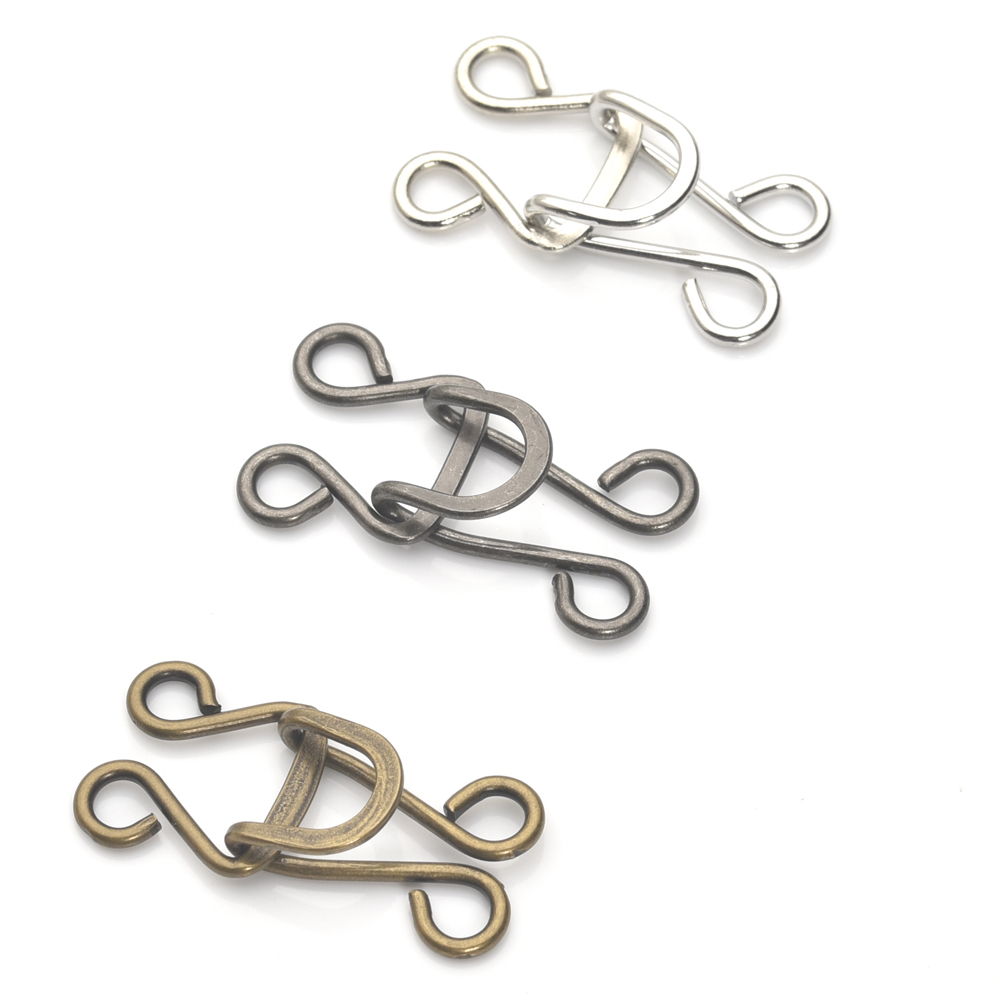 40sets/lot Big Metal Brass Hook Eye 16# Trousers/Skirt/Pant/Dress Silver Nickle, Black Nickle，Bronze Color