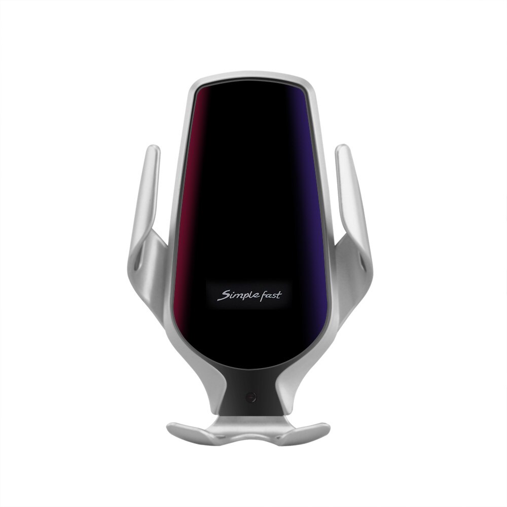 Aperto automático carregador de carro sem fio para iphone 11x8 xr xs 10 w qi carregamento rápido respiradouro ar suporte do telefone para samsung s20 s10: Style 1 Silver