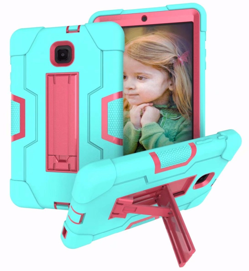 Shockproof Silicon PC Hybrid Stand Kids Safe Tablet Cover For Samsung Galaxy Tab A 8.0 T387 SM-T387W SM-T387V Case +FilmPen