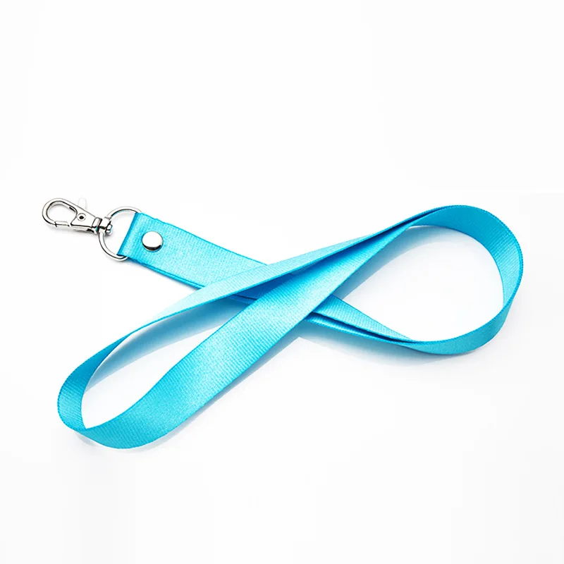 1Pcs Thicken Pure Color Lanyards Safety Hanging Neck Strap Lanyard For Mobile Phone ID Name Badge Holder Keys Metal Ring: WHITE