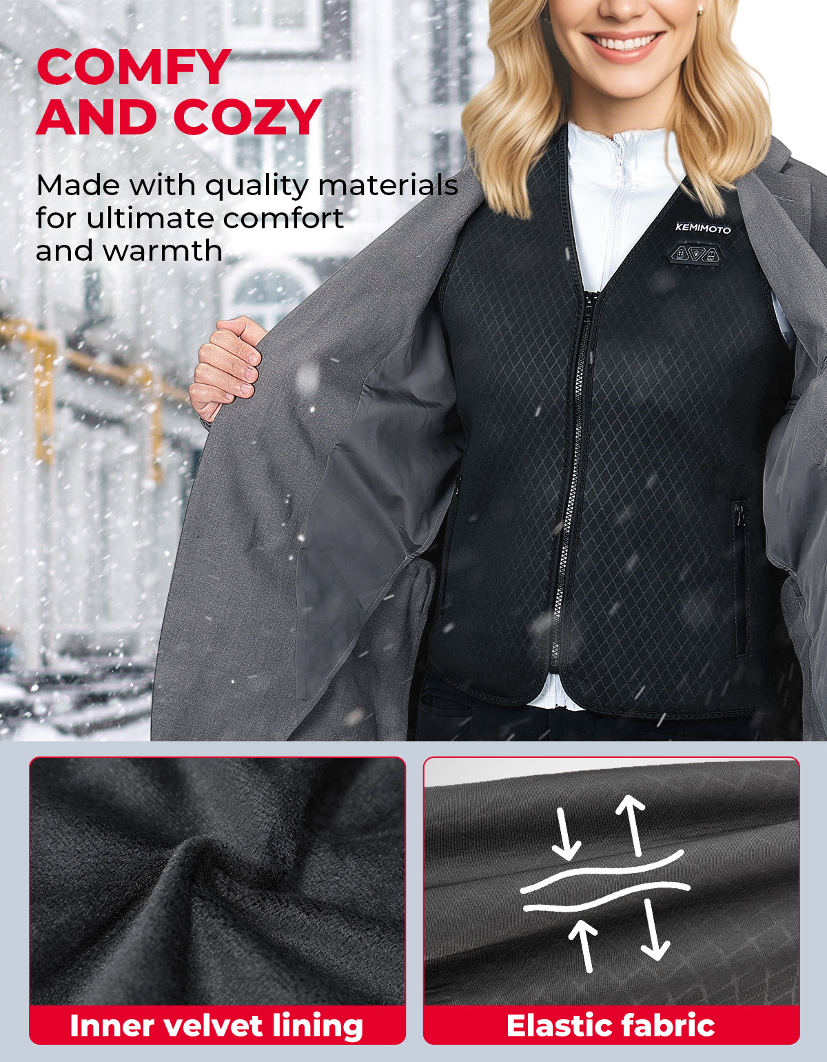 CE Thermisch verwarmd vest USB Heren Dames Verwarmingsjack Elektrisch Winterwarmer Sport Skiën Wandelen Voor buitenactiviteiten in de winter