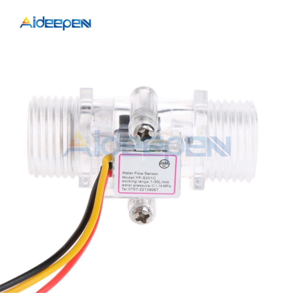 Water Flow Sensor Switch G1/2&quot; Fluid Flow Meter Water Control Transparent Enclosure DC 5-15V use for Water Heaters etc