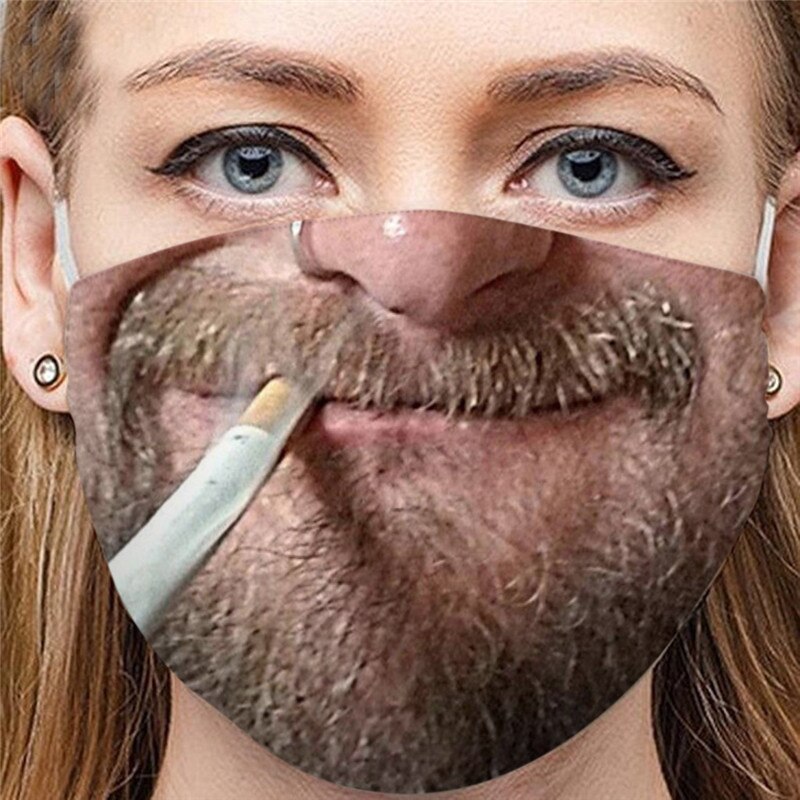 18 tipos adultos Anti-polvo Arena de escape protector solar divertido cara boca tapas bufanda transpirable ciclismo caras protección Mondkapjes Wasbaar: D
