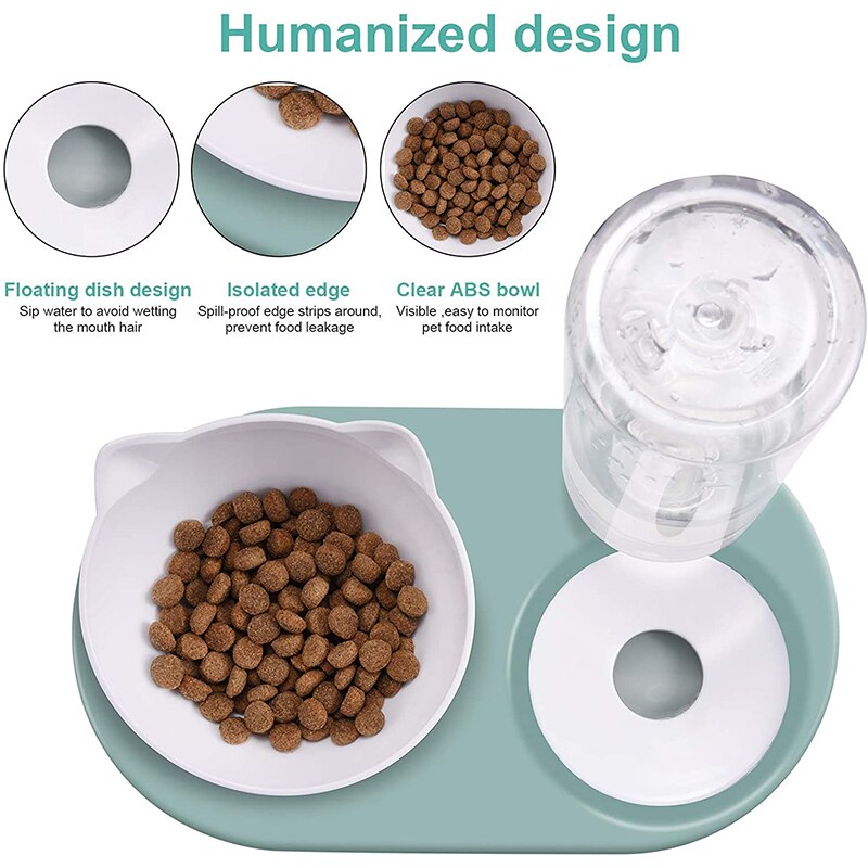 2-In-1 Huisdier Kat Kom Water Dispenser Automatische Water Opslag Kattenvoer Kom Water Container Kitten Drinken honden Feeder Waterer