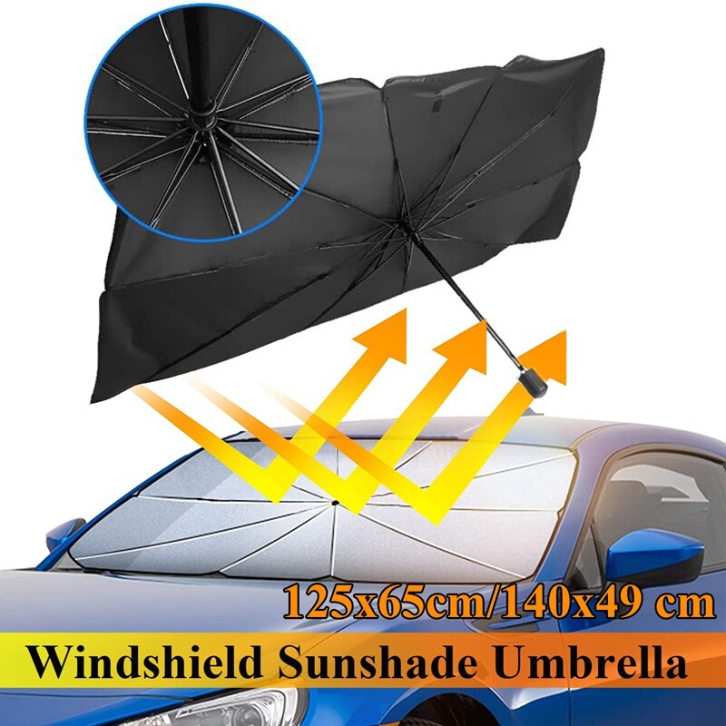 Sombrilla de parabrisas de coche, paraguas plegable, visera, Protector UV, bloque Interior, Parasol para coche