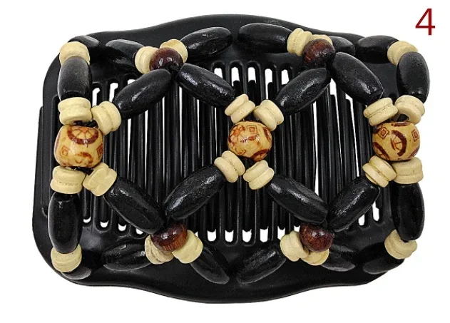 Peine de doble hilera con cuentas Delysia King: PLATEADO