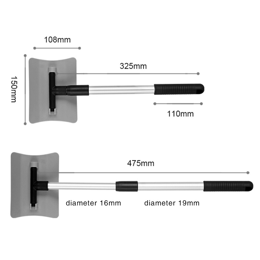 Stainless Steel Handle Snow Shovel Ice Scraper Multi-function Snow Removal Refrigerator Defrosting Shovel Brush Tool: 1pc Grey