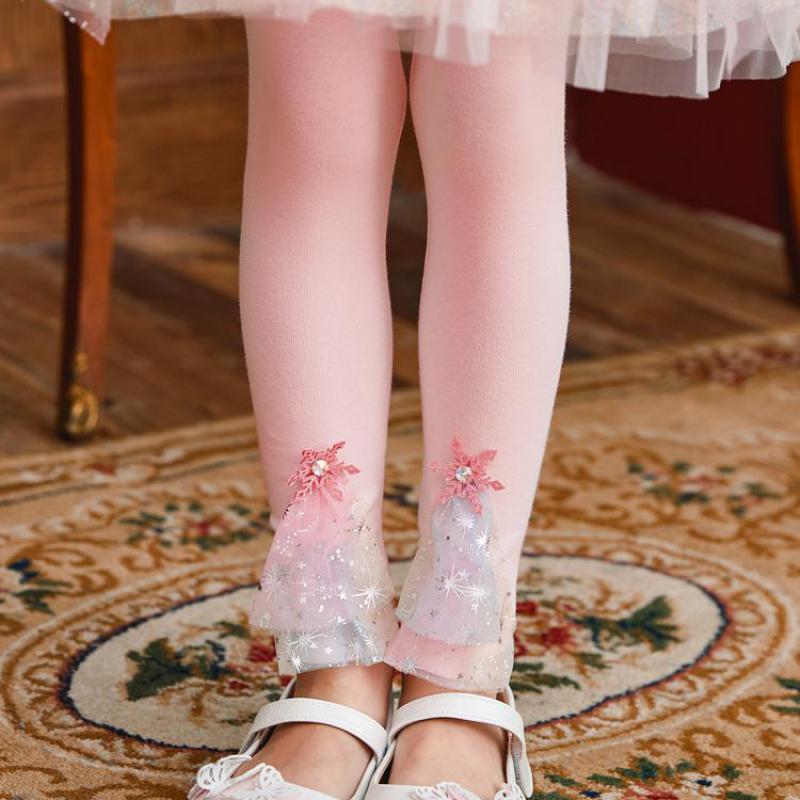 3 - 12 Jaar Meisjes Panty Broek Met Dot Mesh Bloemen Kinderen Zachte Katoenen Leggings Kinderen Elastische Taille Broek Kinderen kleding