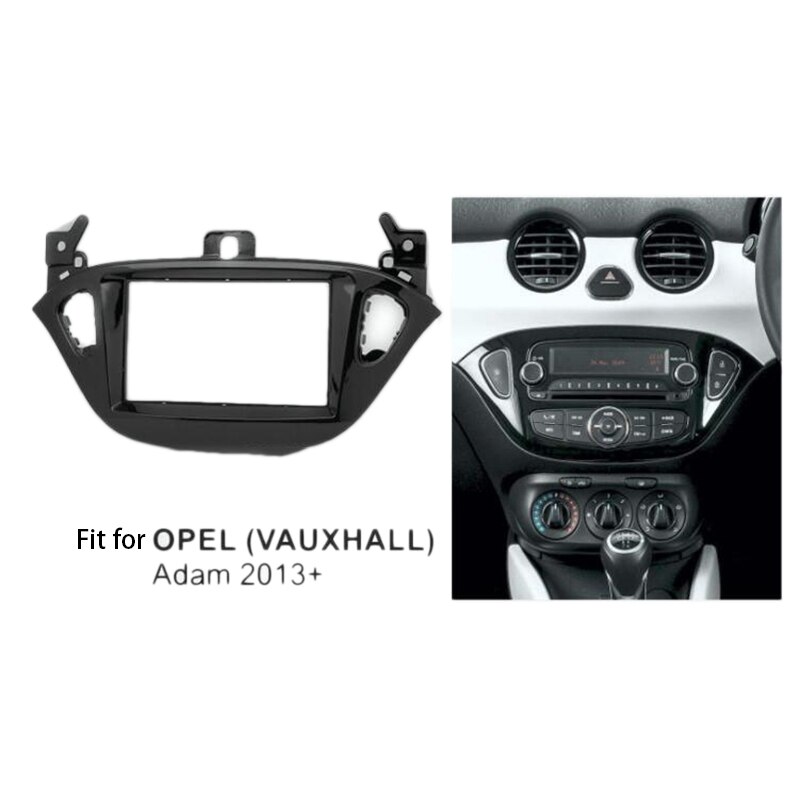 Bilradio fascia facia stereo dash kit panel trim til opel corsa e fra, adam fra - sort