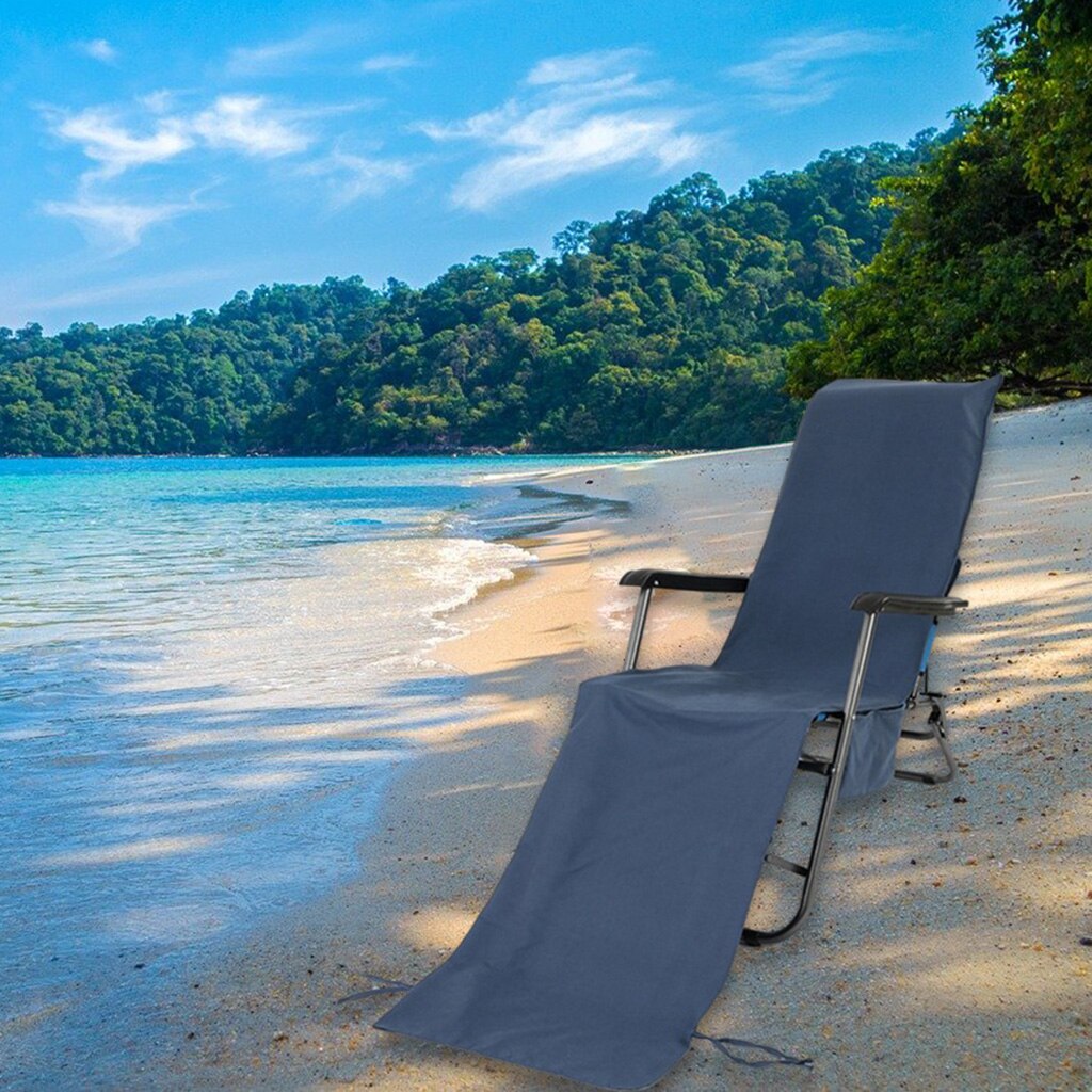 Lounge Chair Cover Microfiber Chaise for Beach Sun Lounger Swimming Hotel