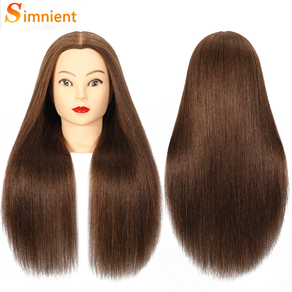 Human Hair Doll Head For Hairstyle Training Head Kit Mannequin Head Styling To Practice Curl Iron
