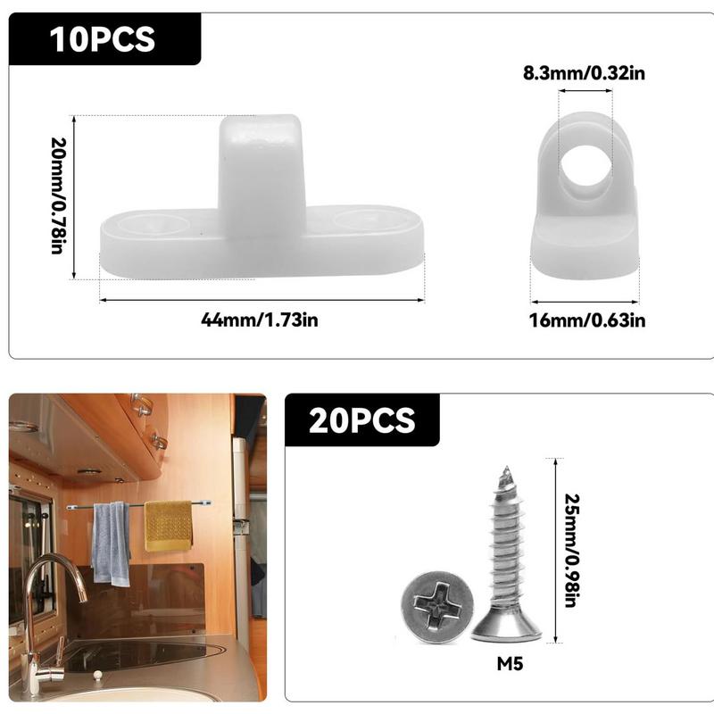 10 Stück horizontale/vertikale Markisen-Montagestangenhalterungen, tragbar, leicht, für Wohnmobile, Markisen, Stützzubehör für Wohnwagen, Markisen