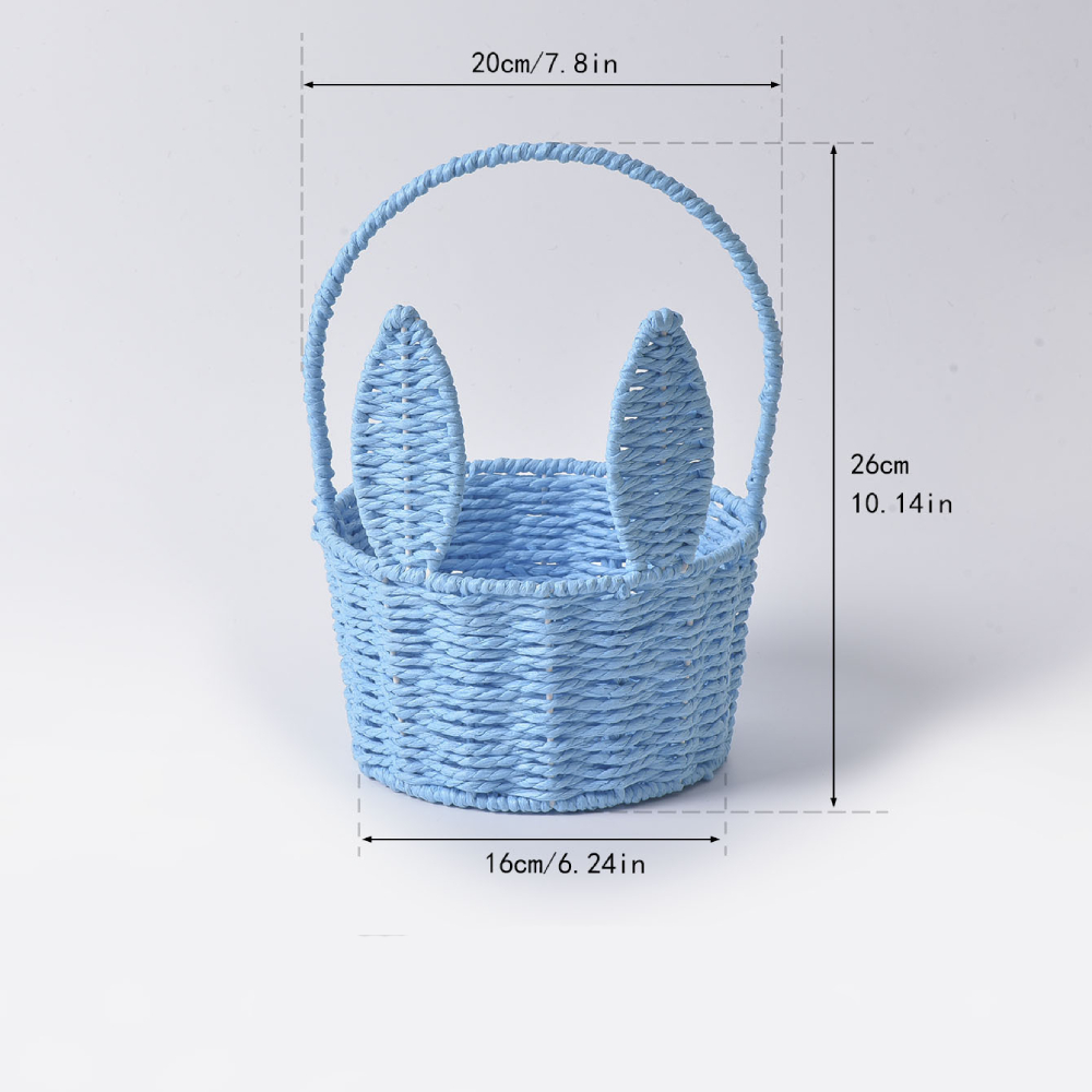 Cesta de conejito de Pascua, organizador de artículos diversos, cesta de flores tejida, cesta de Picnic, cesta de Pascua para el hogar, jardín, , Camping, cocina: Azul