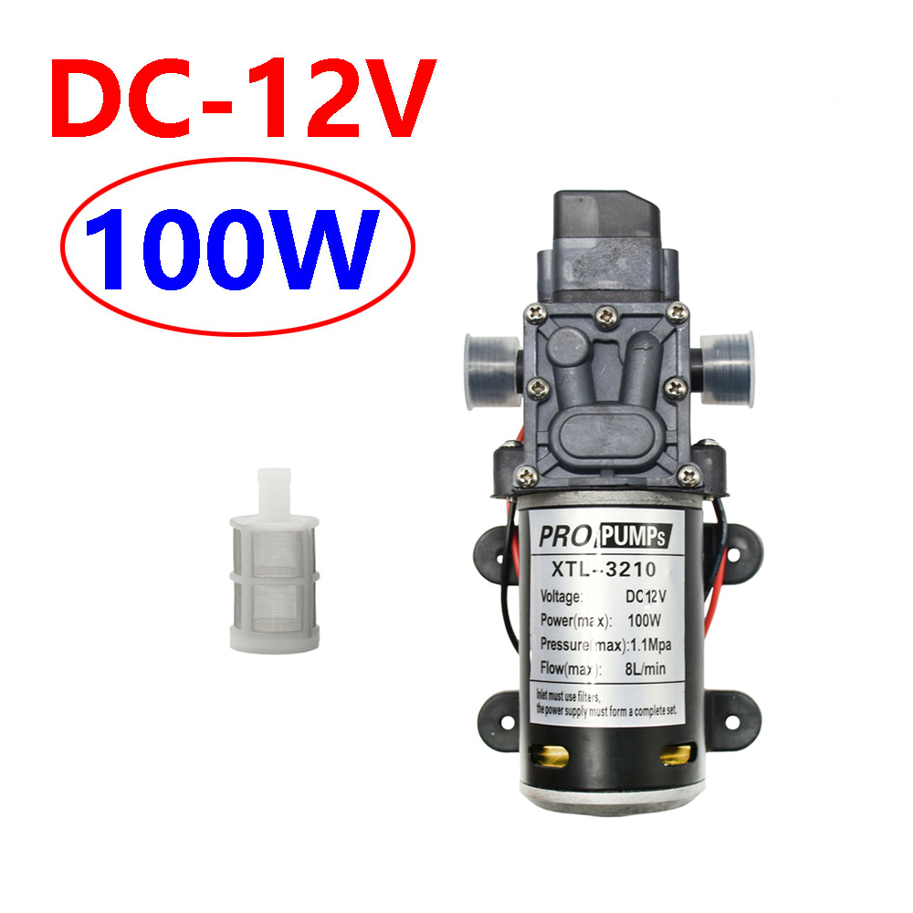 Pompe à eau à membrane haute pression, 60W 80W 100W, DC 12V 24V, pompe auto-amorçante, interrupteur automatique, outils de système d'irrigation: Bleu marine