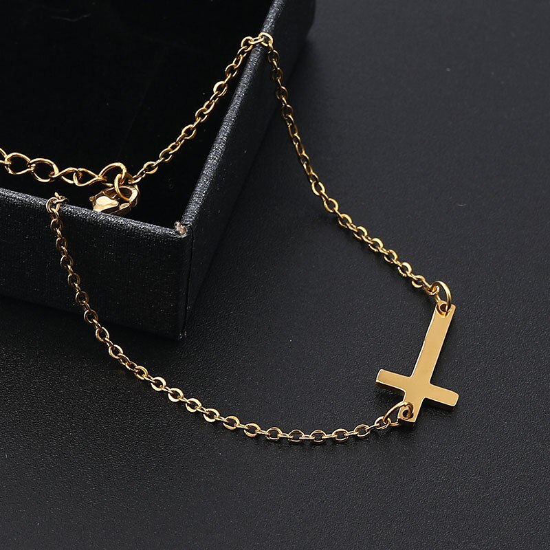 Stainless Steel Cross Charm Bracelet for Women Gold Color Link Chain Friendship Bracelet Religious Jewelry