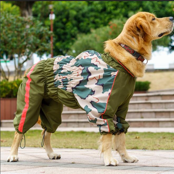Kæledyr stor hund regnfrakke jumpsuit vandtæt åndbart tøj til mellemstore store hunde regnfrakke fransk bulldog labrador kappe: 22