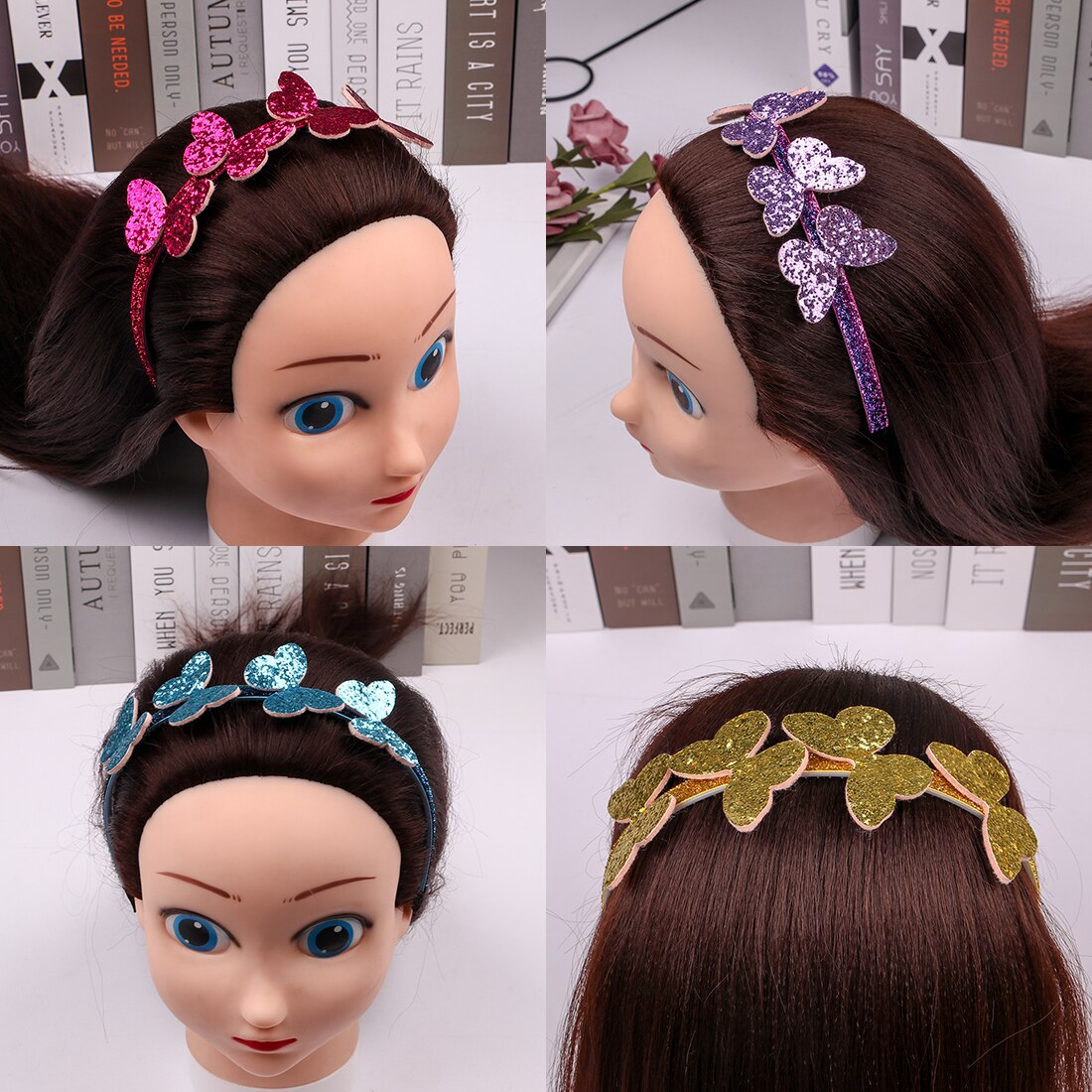 1 PC Girls Sparkly Headband Children Glitter Bows Headband Kids Sweet Head Hoop Party Highlight Wedding Head Wear