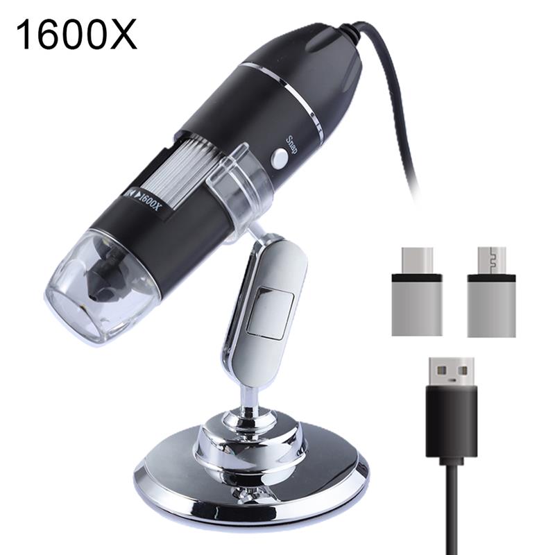 1600X 3 in 1 USB Digital Mikroskop Kamera Typ-c Mikro USB Tragbare Elektronen Mikroskope Für Lözehn Mit 8 LEDs Halterung: 1600X