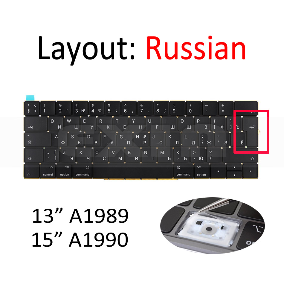 A1989 A1990 Toetsenbord US UK Engels voor Macbook Pro 13 "15" Toetsenbord MR9Q2 MR932 MR942 EMC 3124 EMC 3215