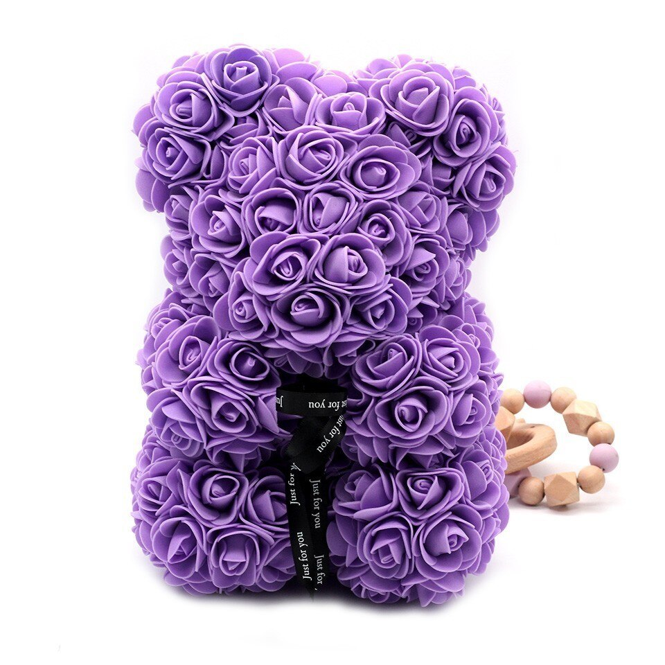 Christmas gift25cm Teddy Rose Flower niedźwiedź pudełko ślubne dekoracje świąteczne walentynki dając dziewczynie truciznę: 25cm purple