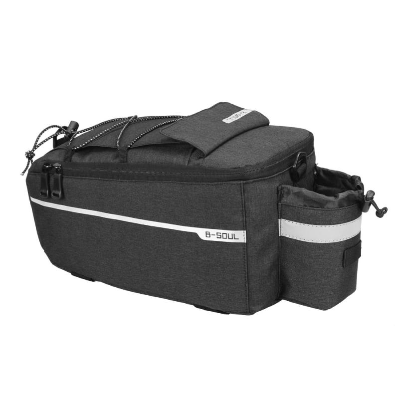 Fiets 3 In 1 Trunk Bag Road Mountainbike Bag Fietsen Double Side Rear Rack Bagagedrager Tail Seat Fietstas pack: black
