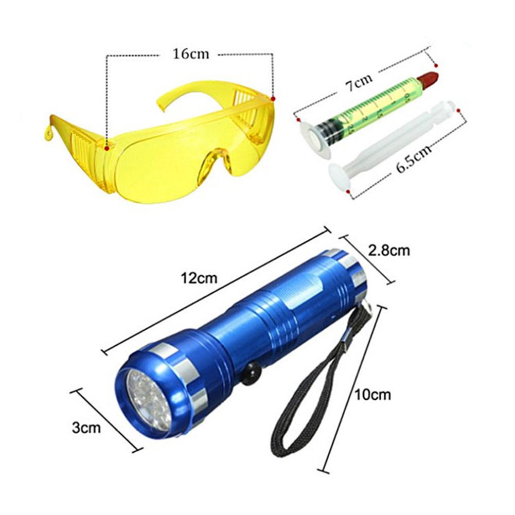 Détecteur de fuite gaz réfrigérant | Outil de détection de fuite fluorescente pour l'automobile, outil de réparation de climatisation Automobile R134a gaz réfrigérant A/C détecteur de Test de teinture UV